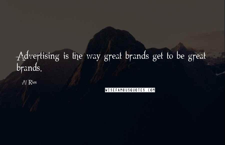 Al Ries Quotes: Advertising is the way great brands get to be great brands.