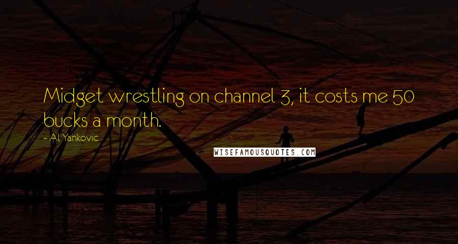 Al Yankovic Quotes: Midget wrestling on channel 3, it costs me 50 bucks a month.