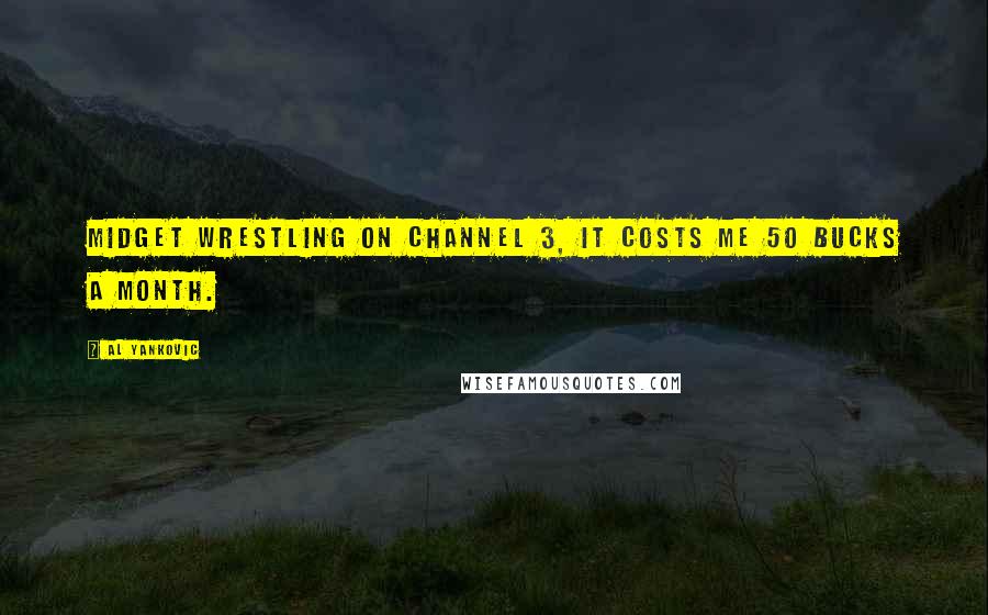 Al Yankovic Quotes: Midget wrestling on channel 3, it costs me 50 bucks a month.