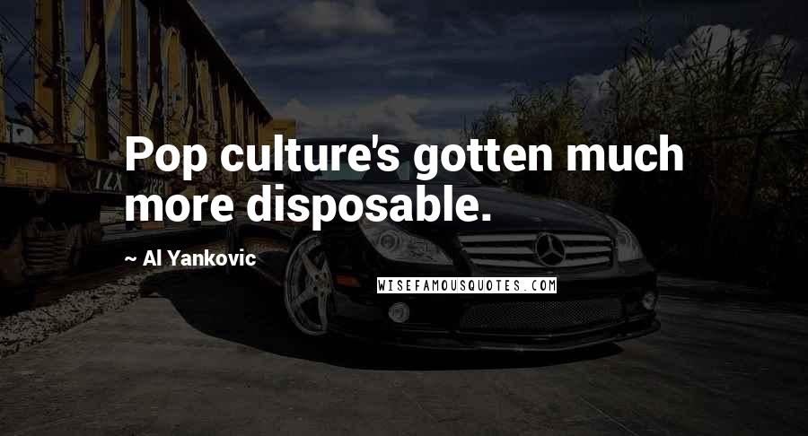 Al Yankovic Quotes: Pop culture's gotten much more disposable.