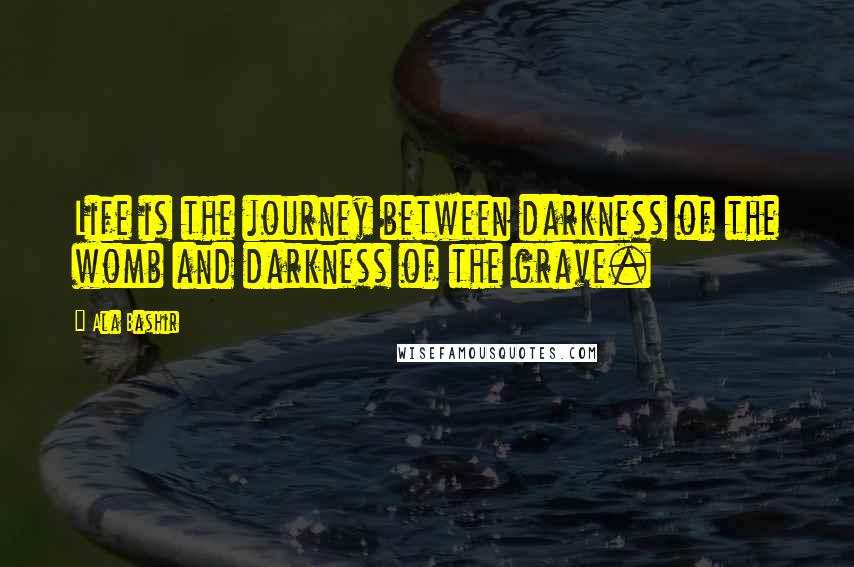 Ala Bashir Quotes: Life is the journey between darkness of the womb and darkness of the grave.