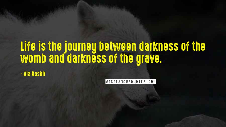 Ala Bashir Quotes: Life is the journey between darkness of the womb and darkness of the grave.