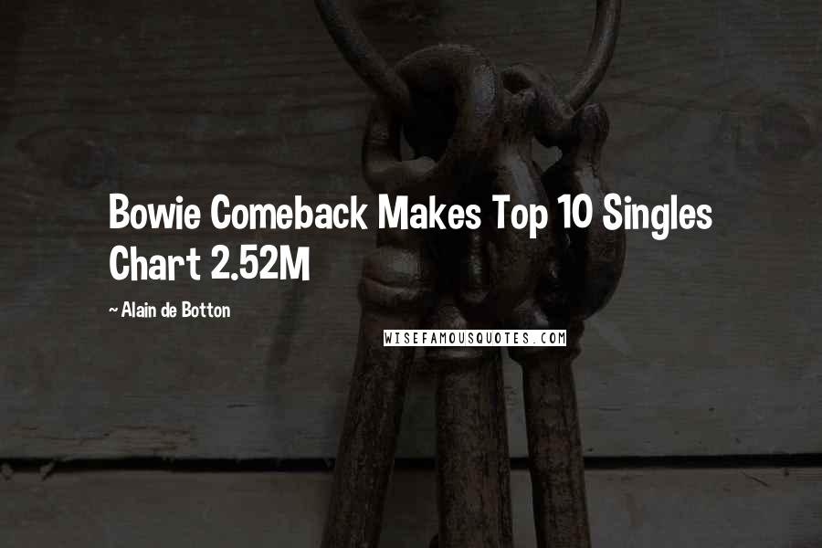Alain De Botton Quotes: Bowie Comeback Makes Top 10 Singles Chart 2.52M