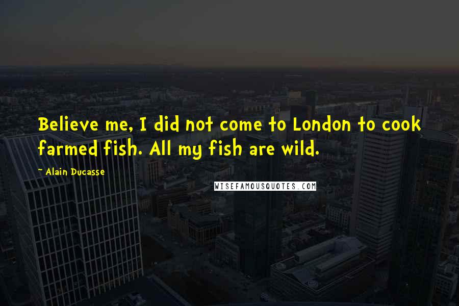 Alain Ducasse Quotes: Believe me, I did not come to London to cook farmed fish. All my fish are wild.