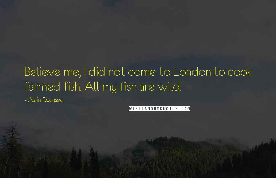 Alain Ducasse Quotes: Believe me, I did not come to London to cook farmed fish. All my fish are wild.