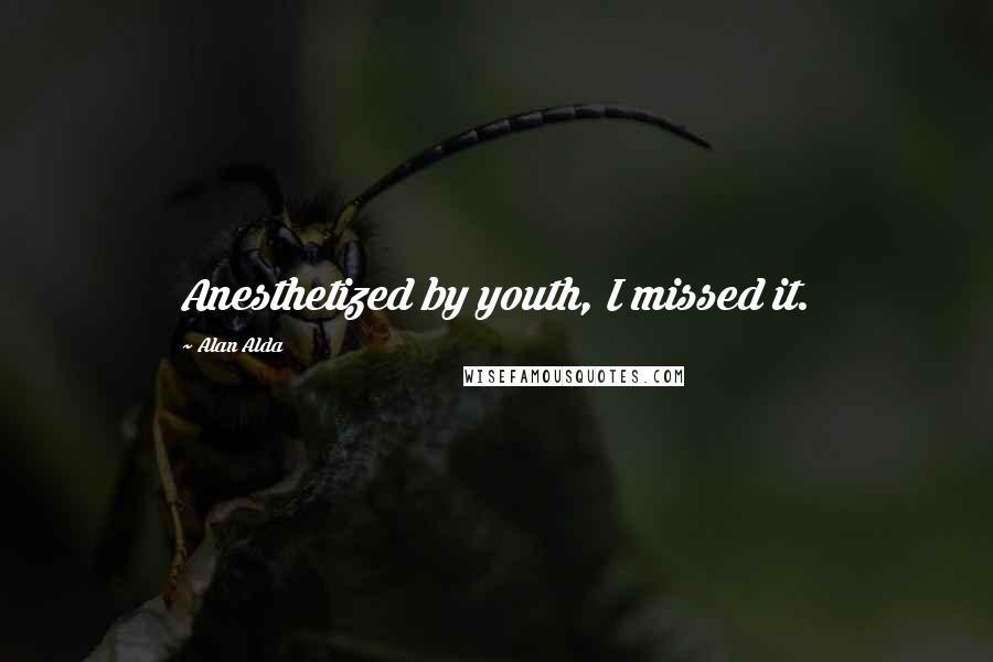 Alan Alda Quotes: Anesthetized by youth, I missed it.