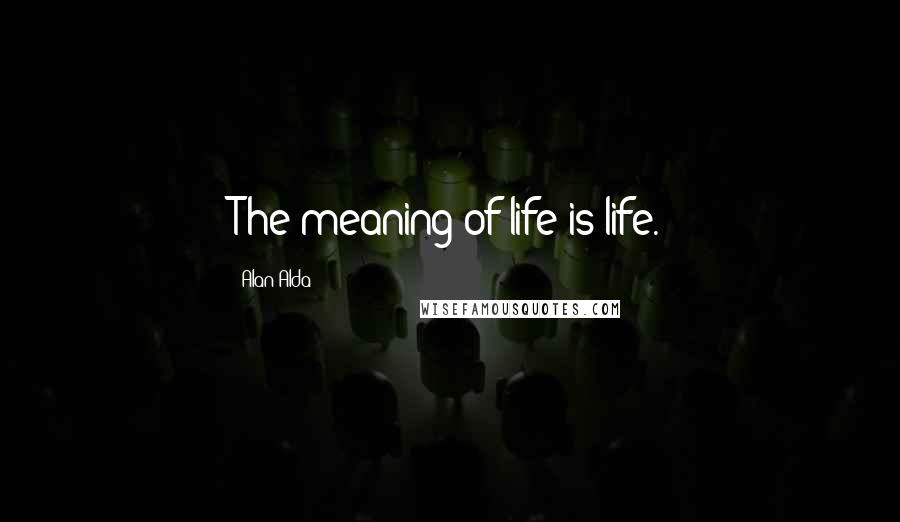 Alan Alda Quotes: The meaning of life is life.