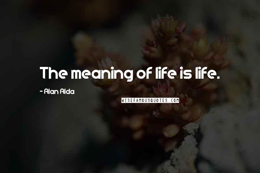 Alan Alda Quotes: The meaning of life is life.