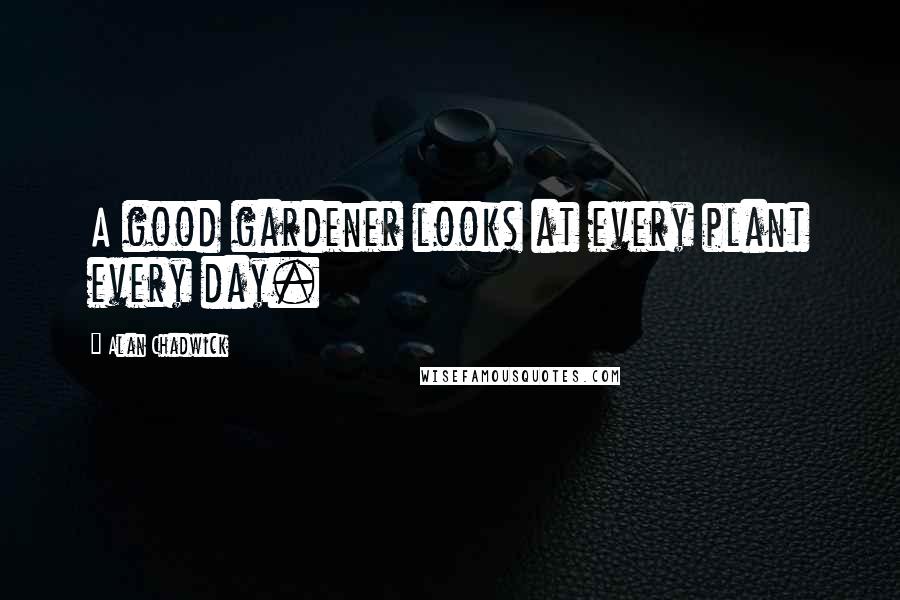 Alan Chadwick Quotes: A good gardener looks at every plant every day.