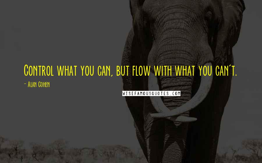 Alan Cohen Quotes: Control what you can, but flow with what you can't.