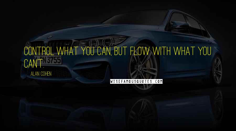 Alan Cohen Quotes: Control what you can, but flow with what you can't.
