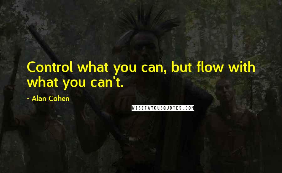 Alan Cohen Quotes: Control what you can, but flow with what you can't.