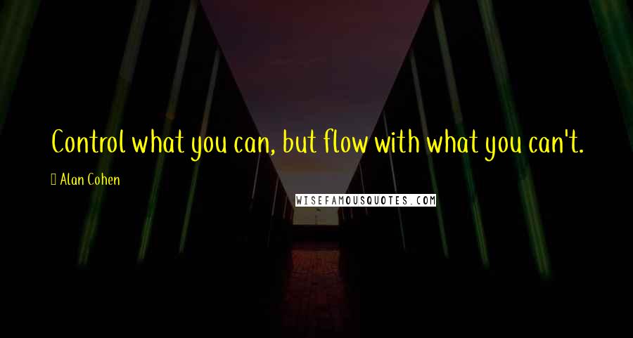 Alan Cohen Quotes: Control what you can, but flow with what you can't.