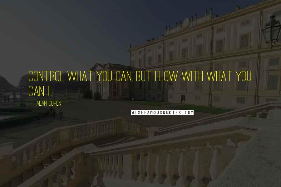 Alan Cohen Quotes: Control what you can, but flow with what you can't.