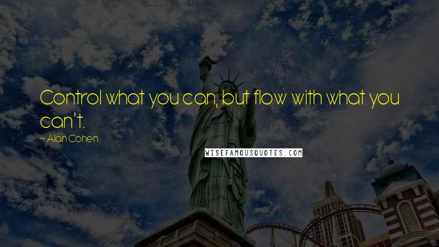 Alan Cohen Quotes: Control what you can, but flow with what you can't.