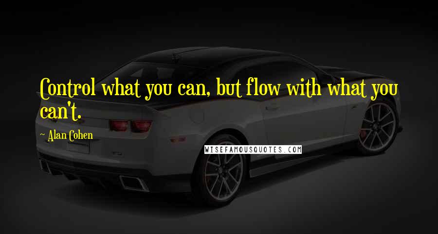 Alan Cohen Quotes: Control what you can, but flow with what you can't.