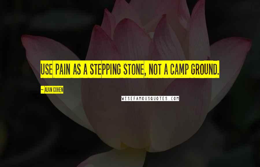 Alan Cohen Quotes: Use pain as a stepping stone, not a camp ground.