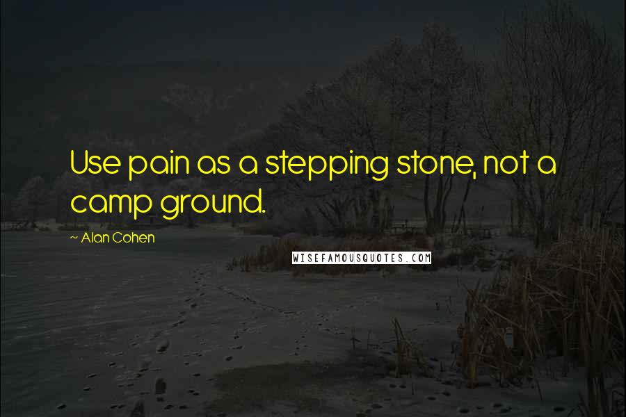 Alan Cohen Quotes: Use pain as a stepping stone, not a camp ground.