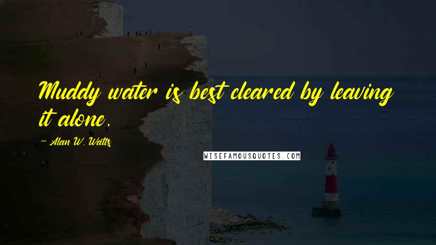 Alan W. Watts Quotes: Muddy water is best cleared by leaving it alone.