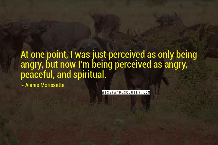 Alanis Morissette Quotes: At one point, I was just perceived as only being angry, but now I'm being perceived as angry, peaceful, and spiritual.