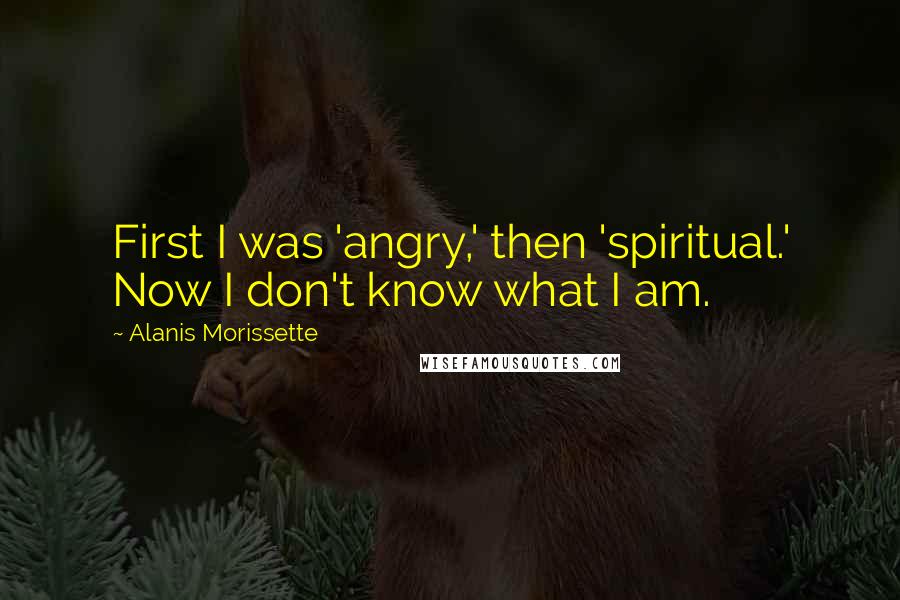 Alanis Morissette Quotes: First I was 'angry,' then 'spiritual.' Now I don't know what I am.