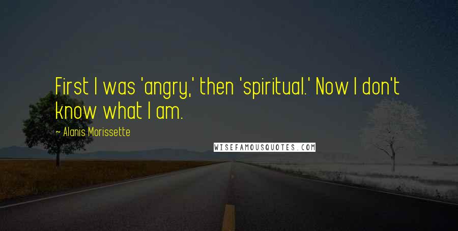 Alanis Morissette Quotes: First I was 'angry,' then 'spiritual.' Now I don't know what I am.