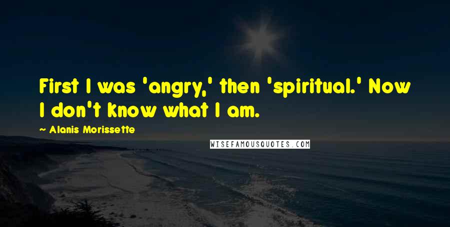 Alanis Morissette Quotes: First I was 'angry,' then 'spiritual.' Now I don't know what I am.