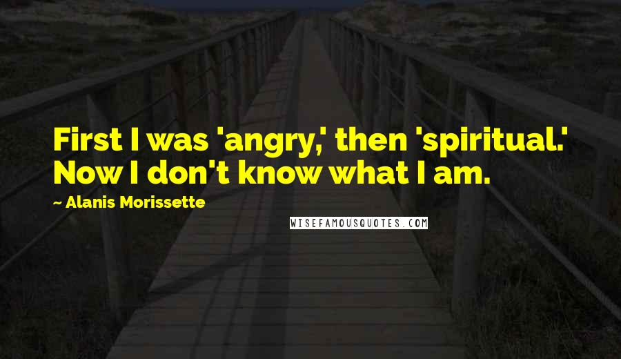 Alanis Morissette Quotes: First I was 'angry,' then 'spiritual.' Now I don't know what I am.