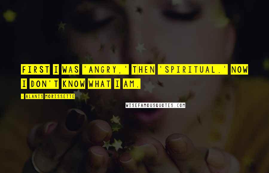 Alanis Morissette Quotes: First I was 'angry,' then 'spiritual.' Now I don't know what I am.