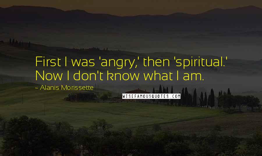 Alanis Morissette Quotes: First I was 'angry,' then 'spiritual.' Now I don't know what I am.