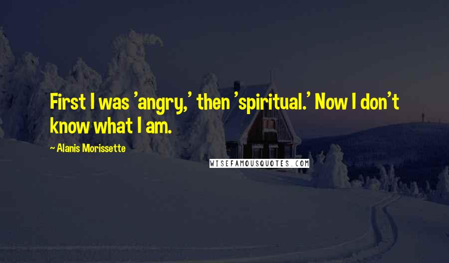 Alanis Morissette Quotes: First I was 'angry,' then 'spiritual.' Now I don't know what I am.