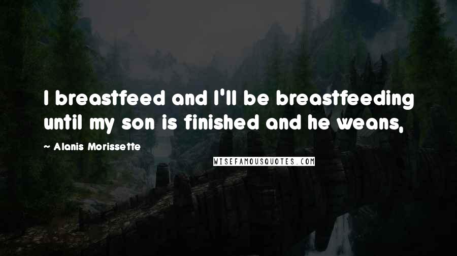 Alanis Morissette Quotes: I breastfeed and I'll be breastfeeding until my son is finished and he weans,