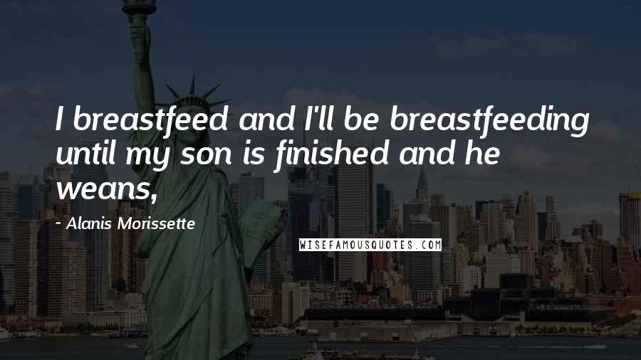 Alanis Morissette Quotes: I breastfeed and I'll be breastfeeding until my son is finished and he weans,