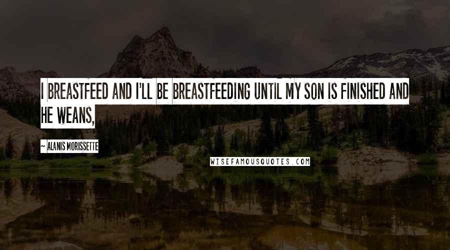 Alanis Morissette Quotes: I breastfeed and I'll be breastfeeding until my son is finished and he weans,