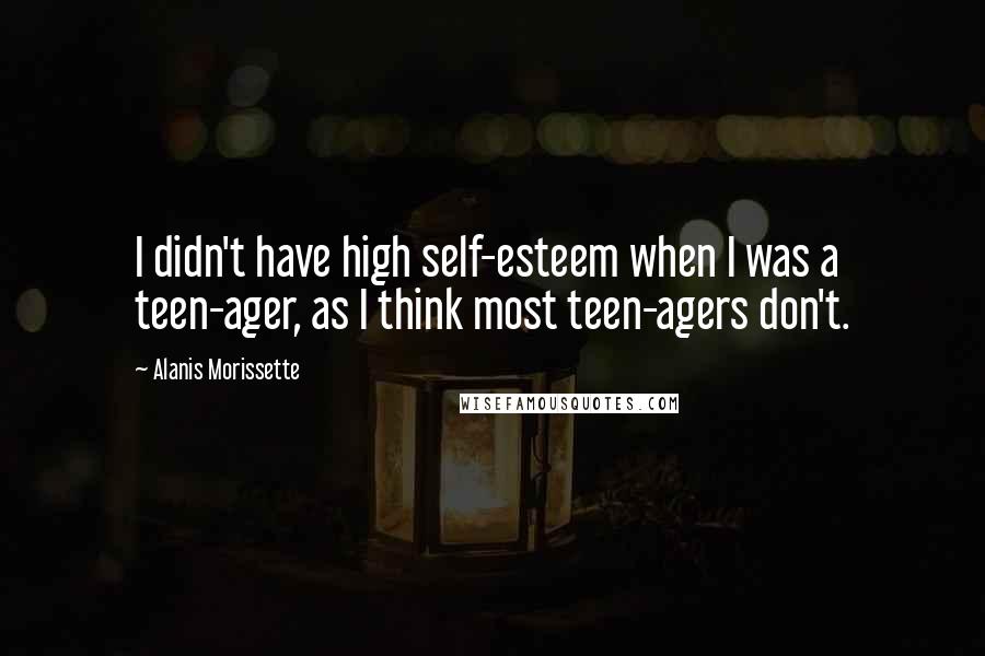 Alanis Morissette Quotes: I didn't have high self-esteem when I was a teen-ager, as I think most teen-agers don't.