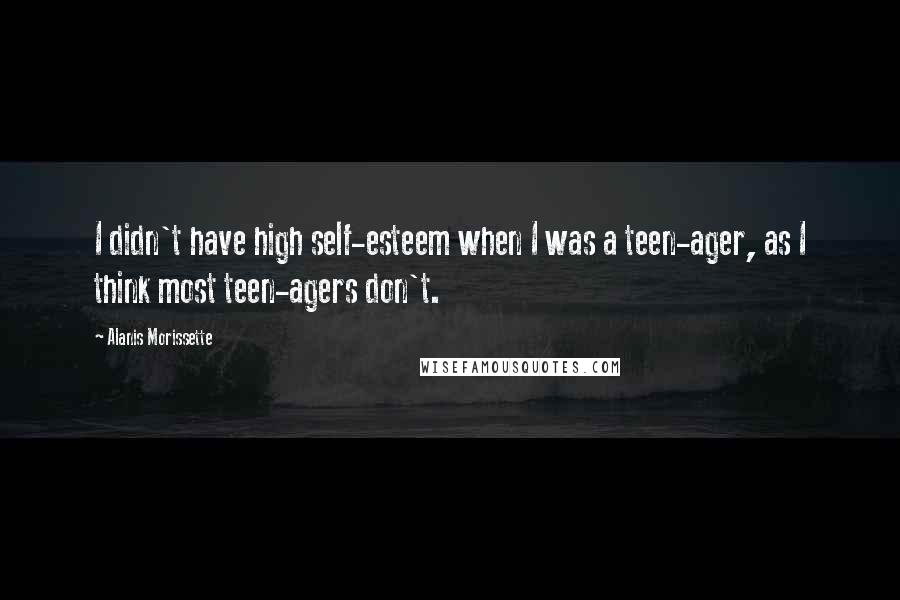 Alanis Morissette Quotes: I didn't have high self-esteem when I was a teen-ager, as I think most teen-agers don't.