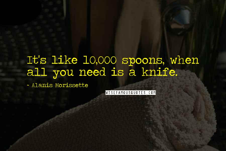 Alanis Morissette Quotes: It's like 10,000 spoons, when all you need is a knife.