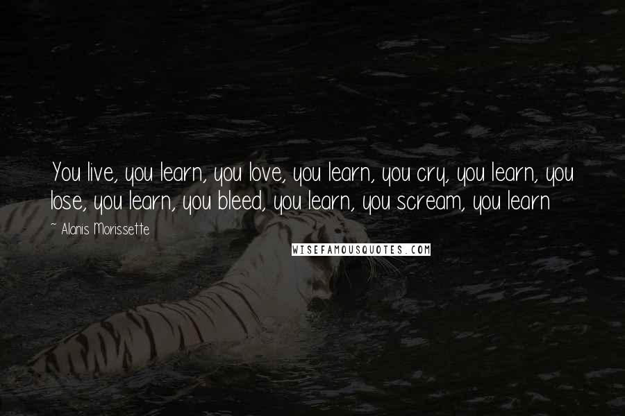 Alanis Morissette Quotes: You live, you learn, you love, you learn, you cry, you learn, you lose, you learn, you bleed, you learn, you scream, you learn