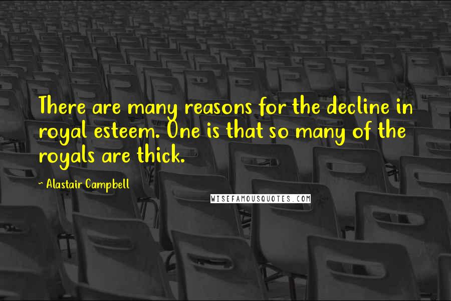 Alastair Campbell Quotes: There are many reasons for the decline in royal esteem. One is that so many of the royals are thick.
