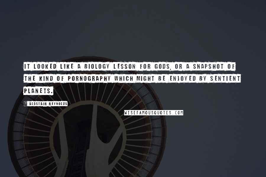 Alastair Reynolds Quotes: It looked like a biology lesson for gods, or a snapshot of the kind of pornography which might be enjoyed by sentient planets.