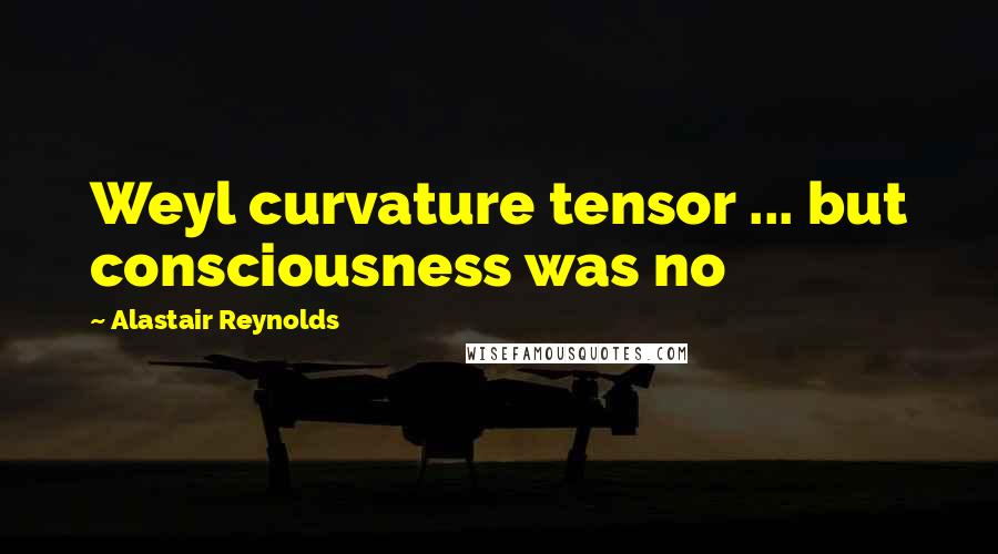 Alastair Reynolds Quotes: Weyl curvature tensor ... but consciousness was no