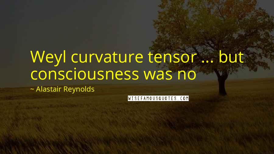 Alastair Reynolds Quotes: Weyl curvature tensor ... but consciousness was no