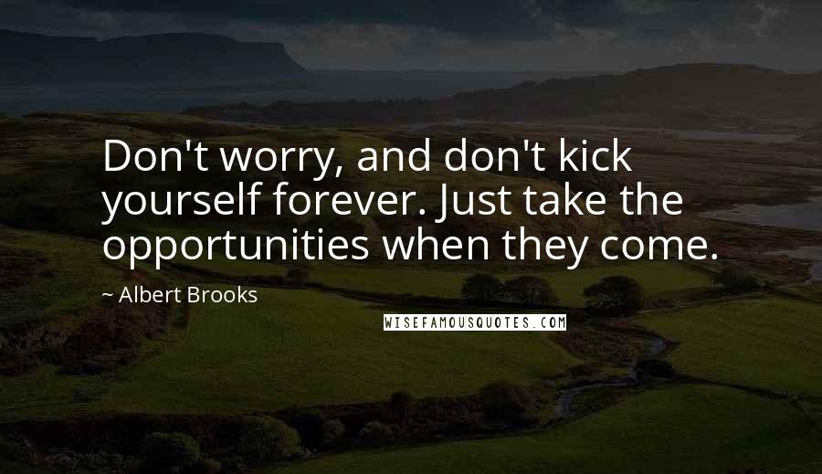 Albert Brooks Quotes: Don't worry, and don't kick yourself forever. Just take the opportunities when they come.