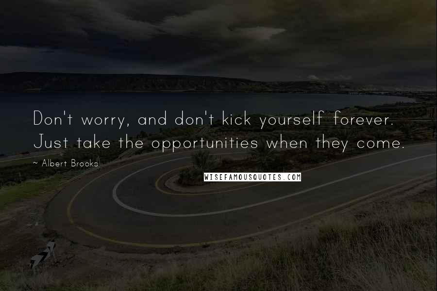 Albert Brooks Quotes: Don't worry, and don't kick yourself forever. Just take the opportunities when they come.