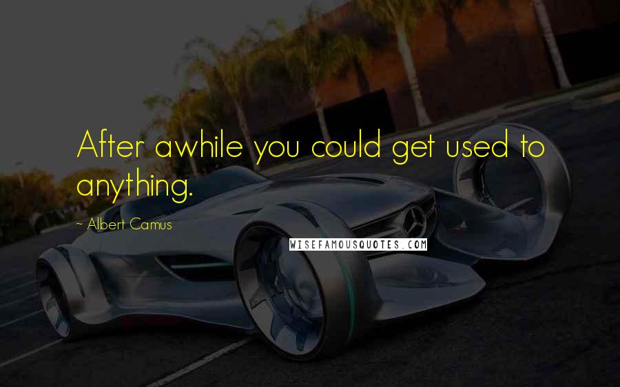 Albert Camus Quotes: After awhile you could get used to anything.