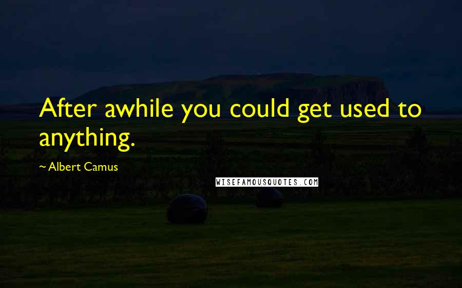 Albert Camus Quotes: After awhile you could get used to anything.