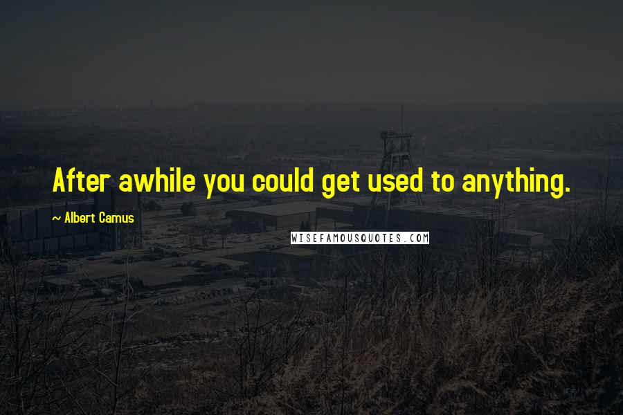 Albert Camus Quotes: After awhile you could get used to anything.