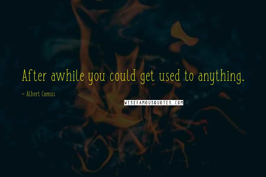 Albert Camus Quotes: After awhile you could get used to anything.