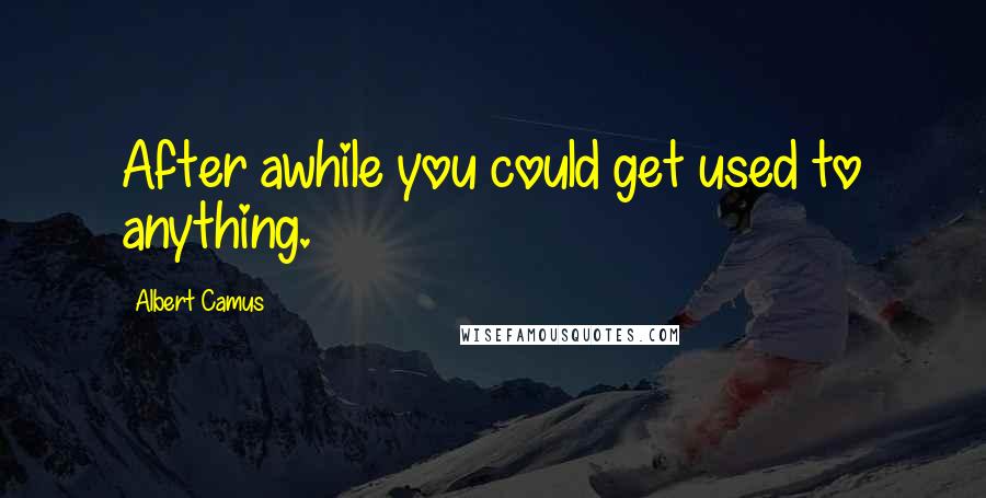 Albert Camus Quotes: After awhile you could get used to anything.