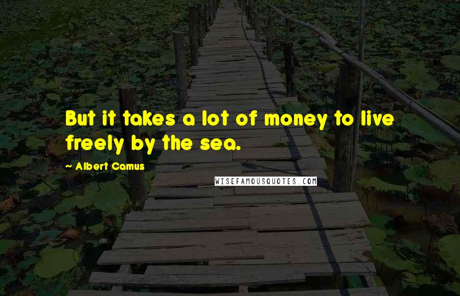 Albert Camus Quotes: But it takes a lot of money to live freely by the sea.